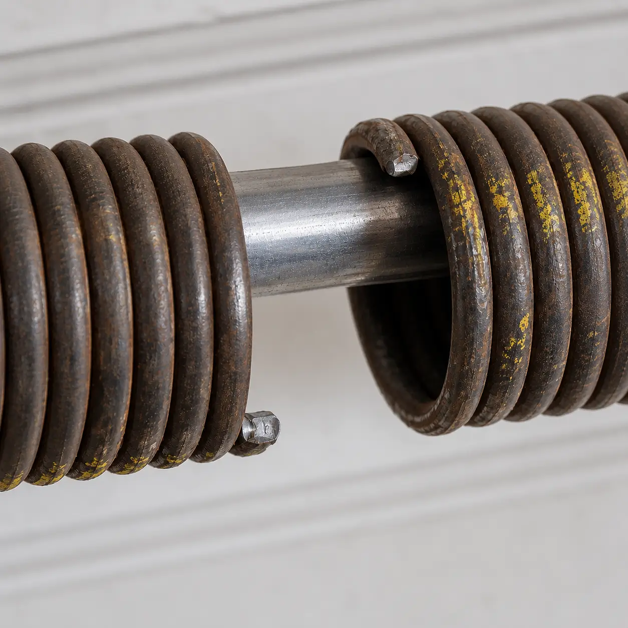 Technician repairing an urgent garage door problem