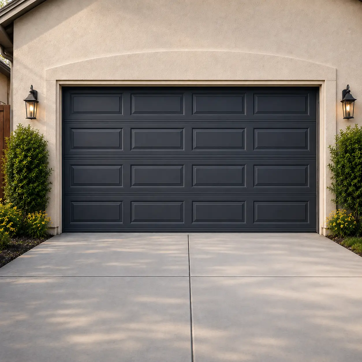 Garage door after professional repair