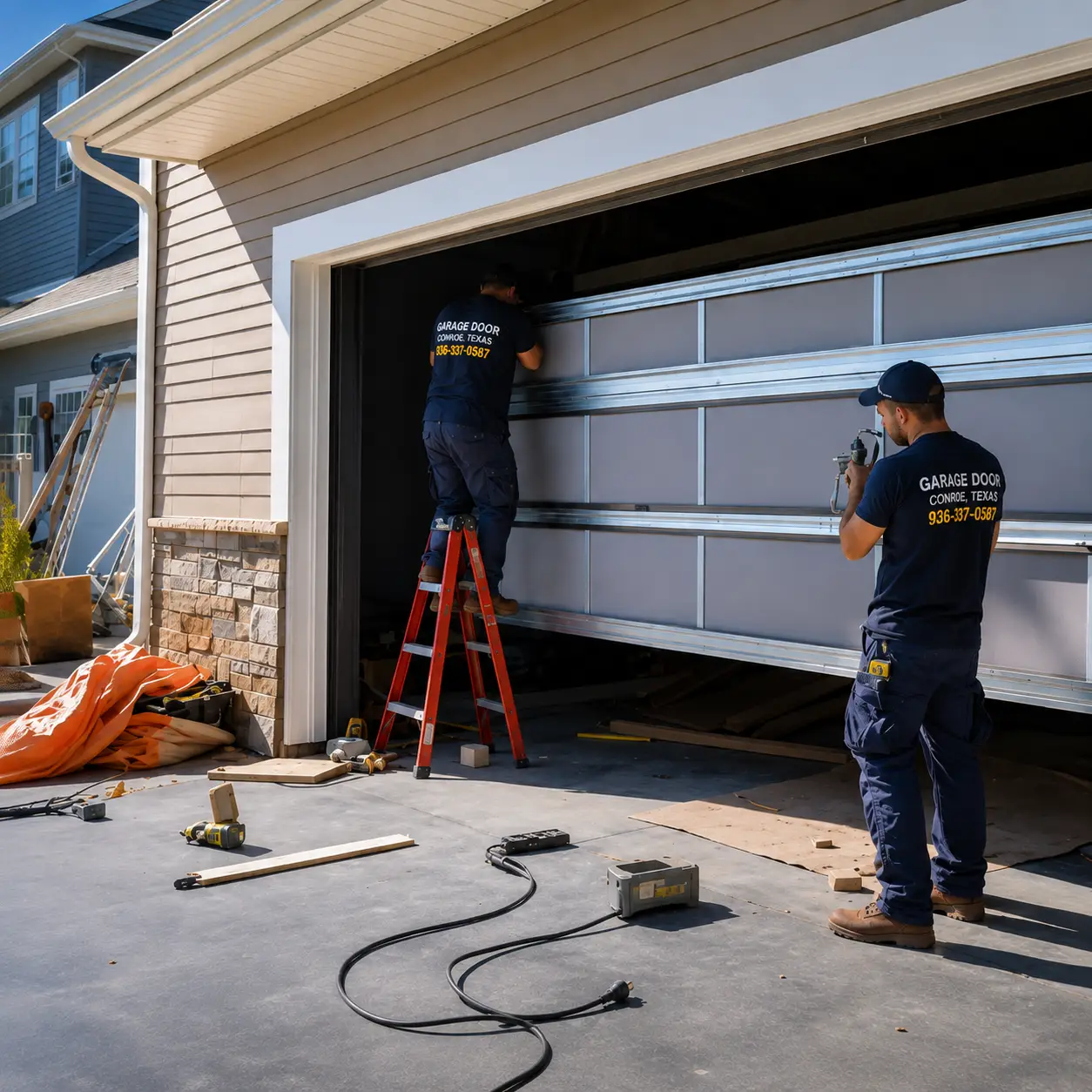 Garage door installation technician in Conroe TX