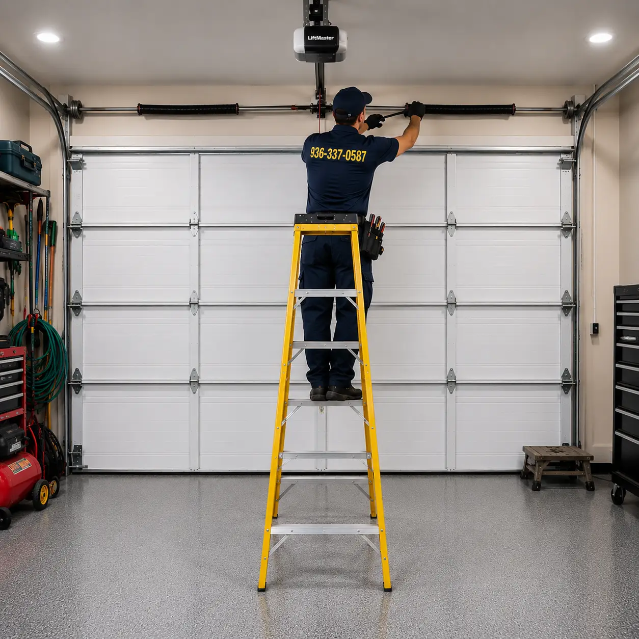Garage door parts replacement technician in Conroe TX