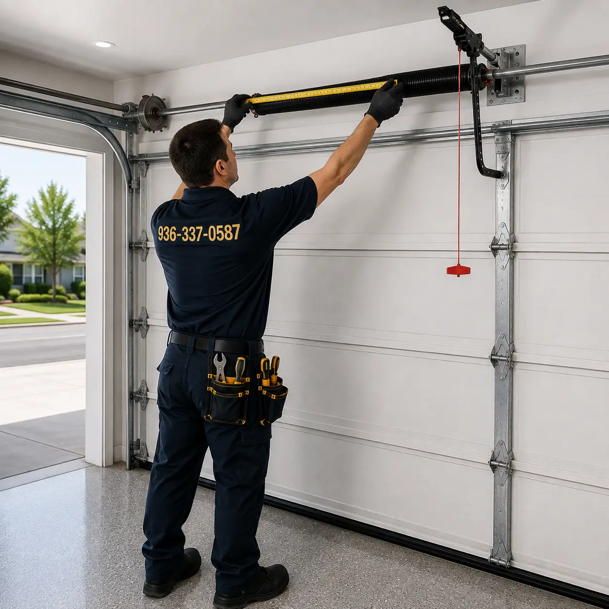 Professional garage door spring replacement in Conroe TX