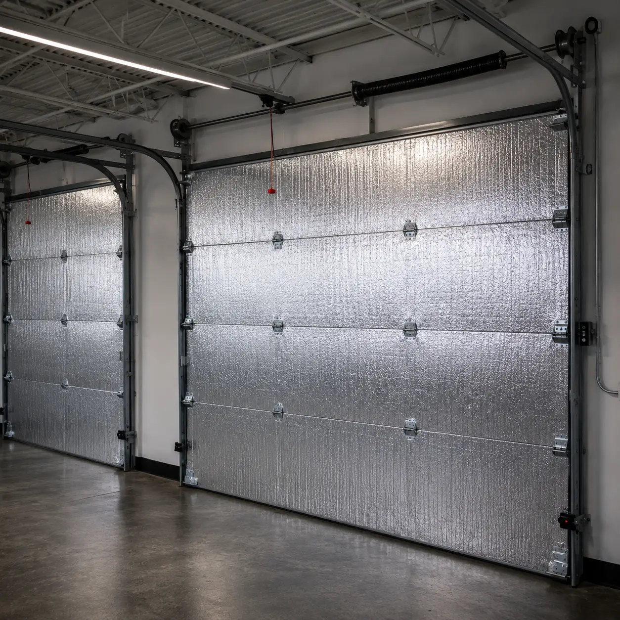 Insulated garage door installed for energy efficiency