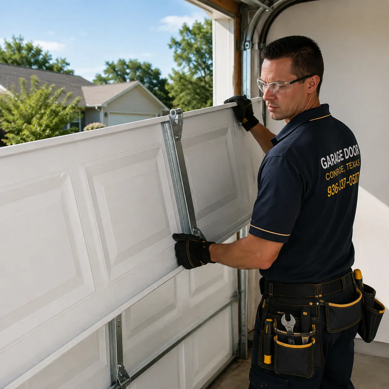 New Doors garage door installation in Conroe TX