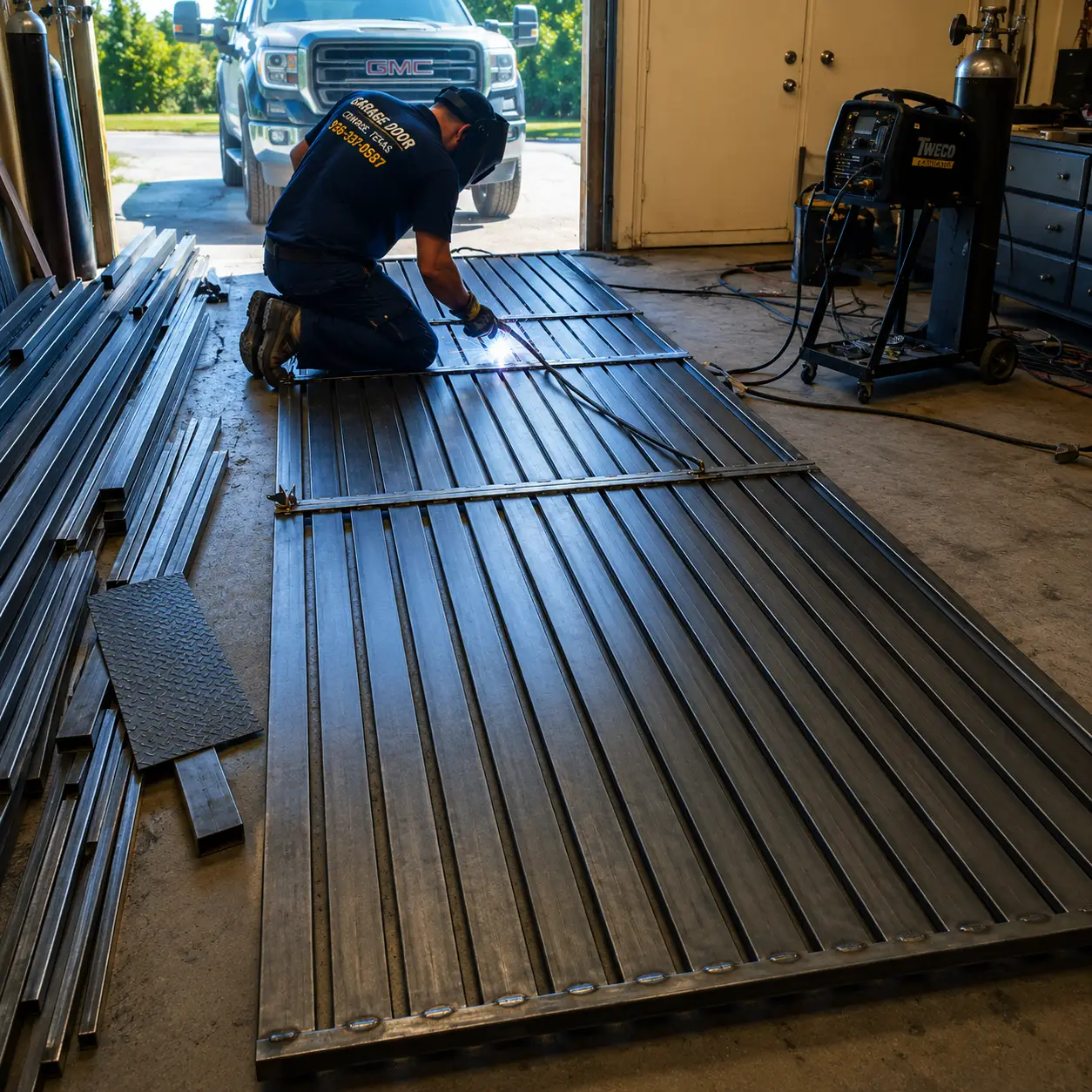 Steel Garage door installation in Conroe TX